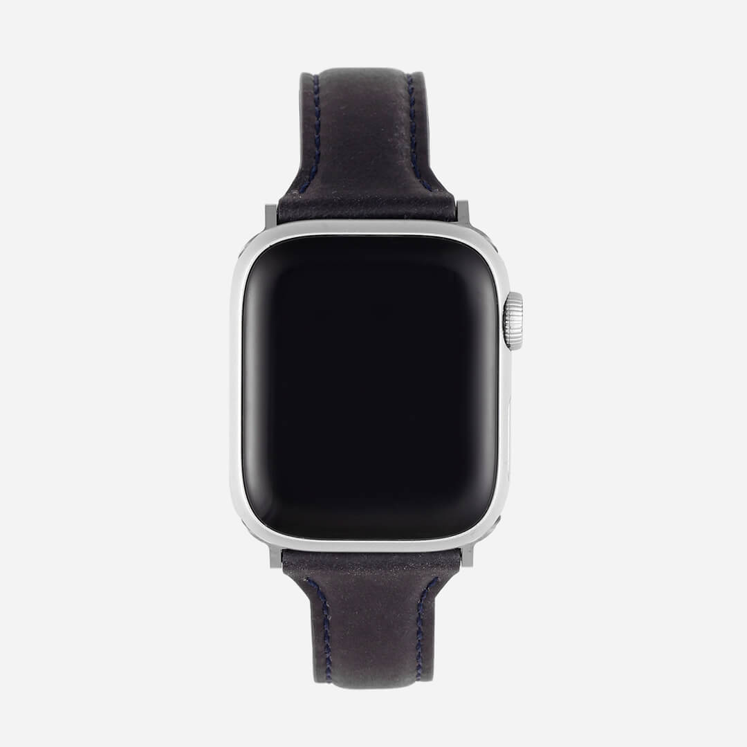 Slim Leather Apple Watch Band - Basalt