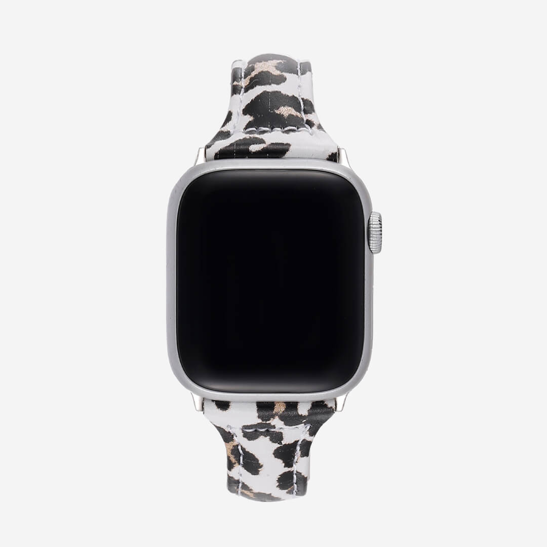 Slim Leather Apple Watch Band - Blonde Leopard