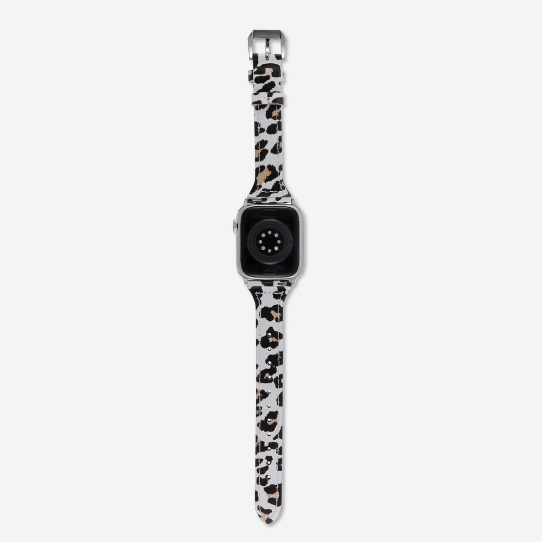 Slim Leather Apple Watch Band - Blonde Leopard