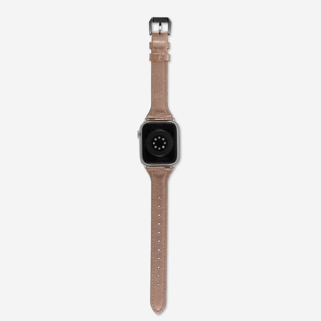 Slim Leather Apple Watch Band - Rose Gold