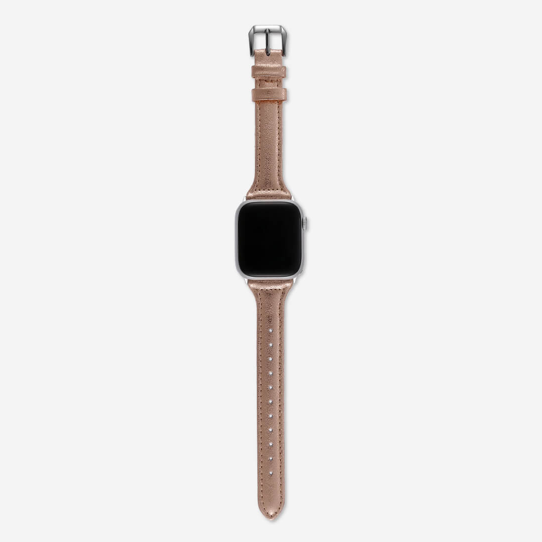 Slim Leather Apple Watch Band - Rose Gold