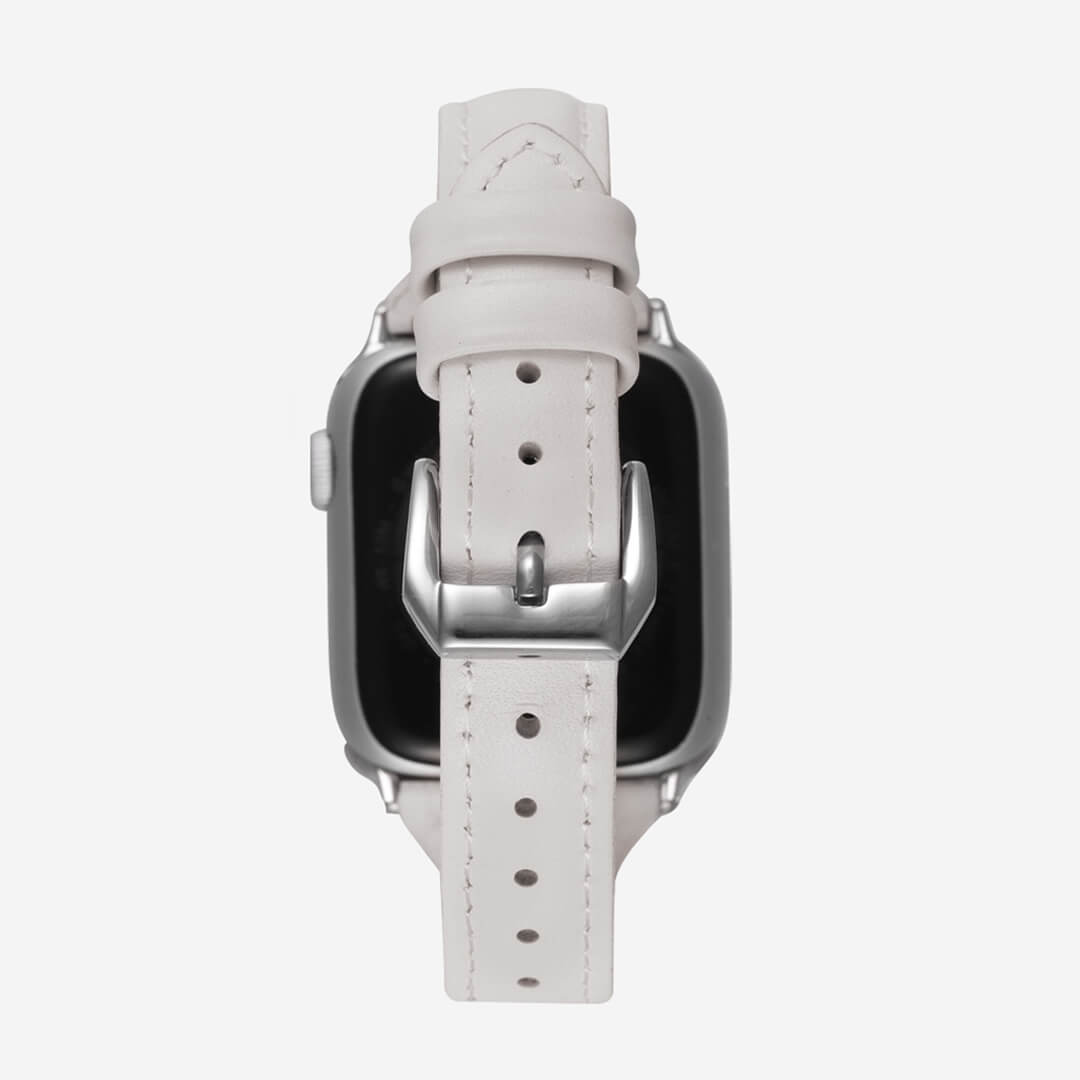 Slim Leather Apple Watch Band - White