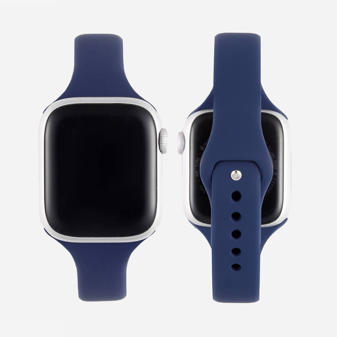 Slim Silicone Apple Watch Band Midnight The Salty Fox