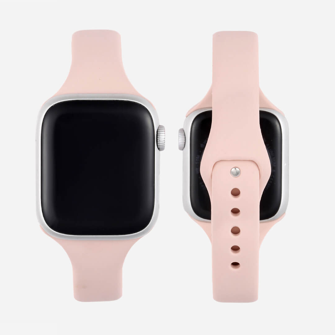 Slim Silicone Apple Watch Band - Pink Sand