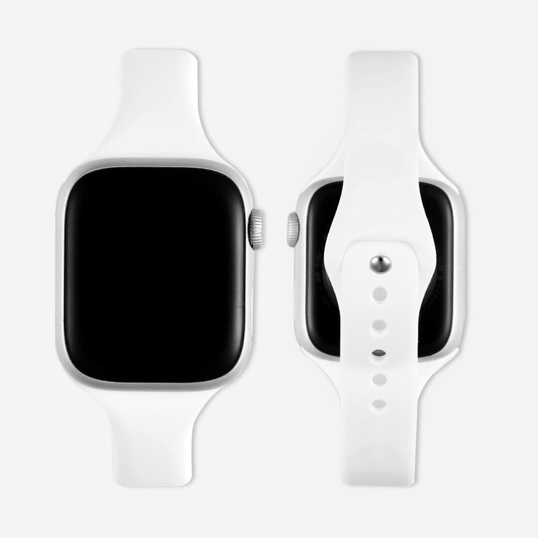 Slim Silicone Apple Watch Band - White