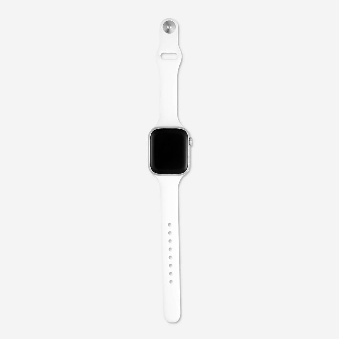 Slim Silicone Apple Watch Band - White