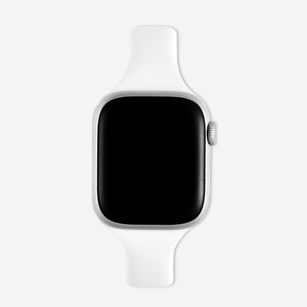 Slim Silicone Apple Watch Band - White