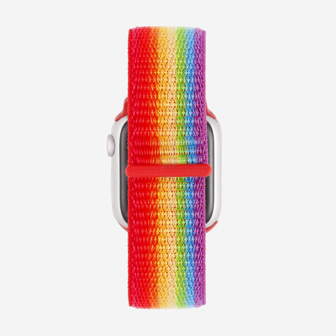 Striped Sport Loop Apple Watch Band - Deep Rainbow