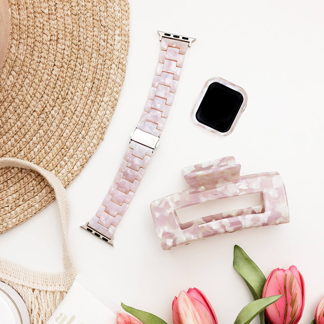 Vienna Claw Clip - Rose Quartz - Styled