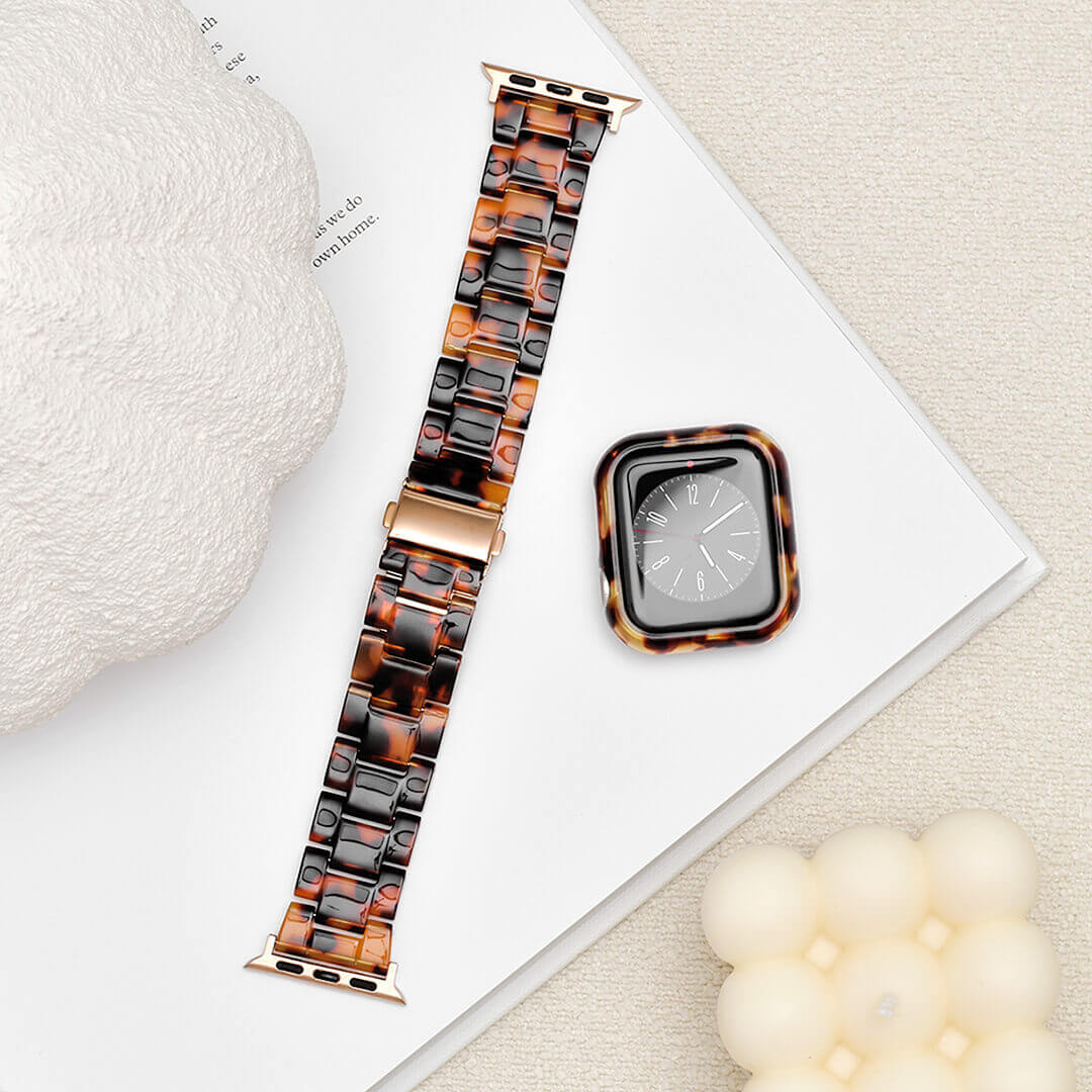 Vienna Apple Watch Band Tortoiseshell and Case Cover Tortoiseshell 