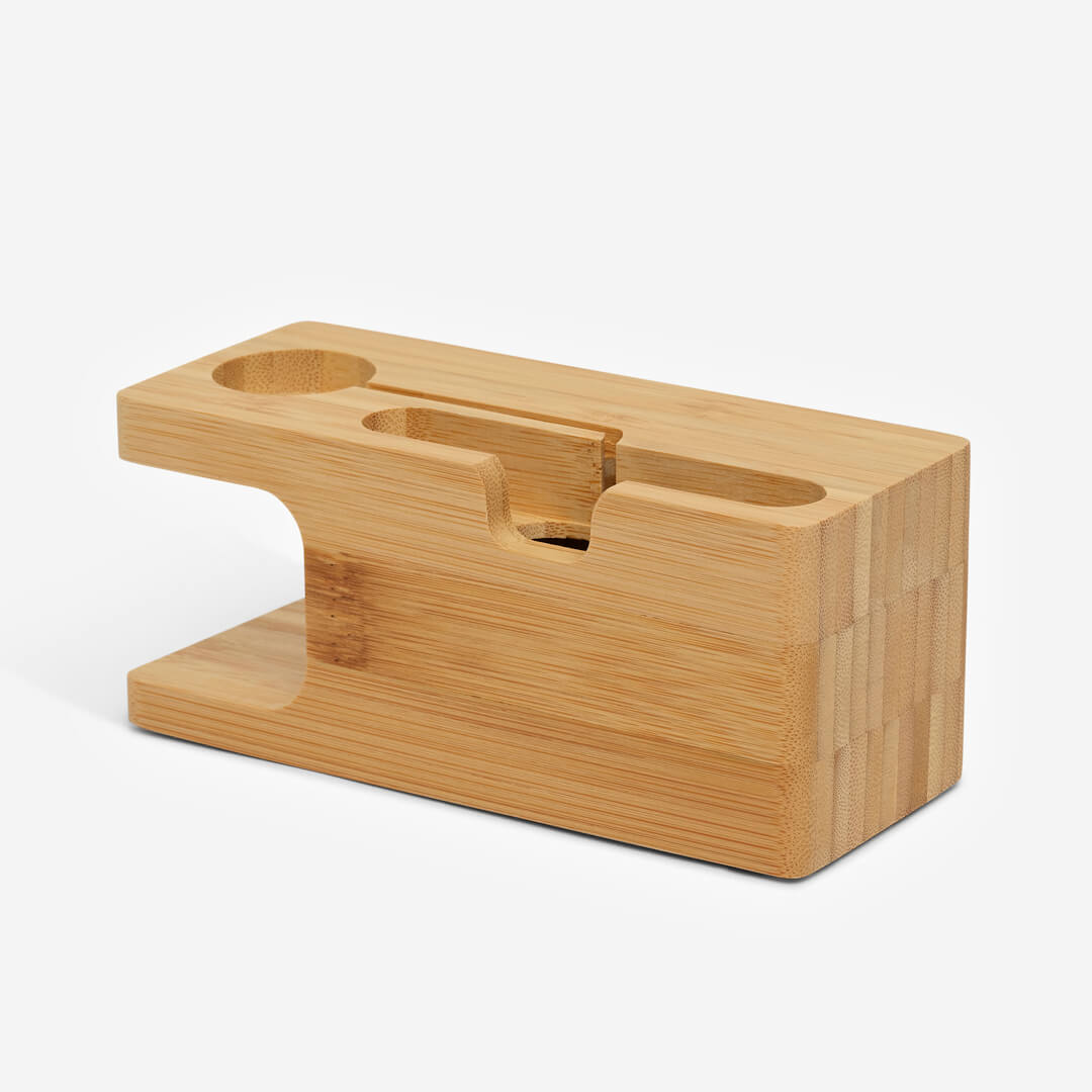 Bamboo Apple Watch & iPhone Charging Station