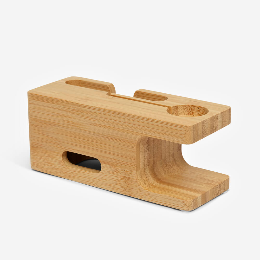 Bamboo Apple Watch iPhone Charging Station The Salty Fox