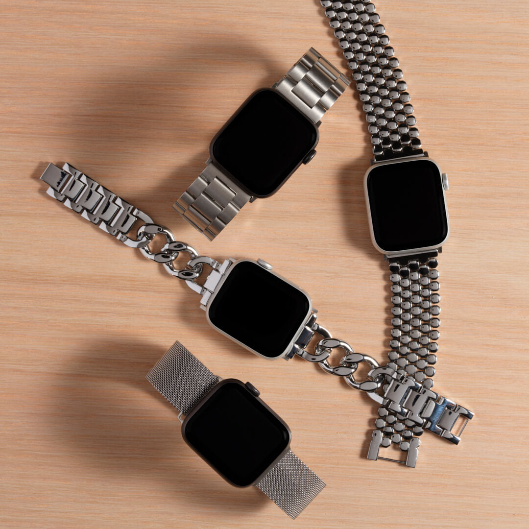Classic Stainless Steel Apple Watch Band in Silver The Salty Fox