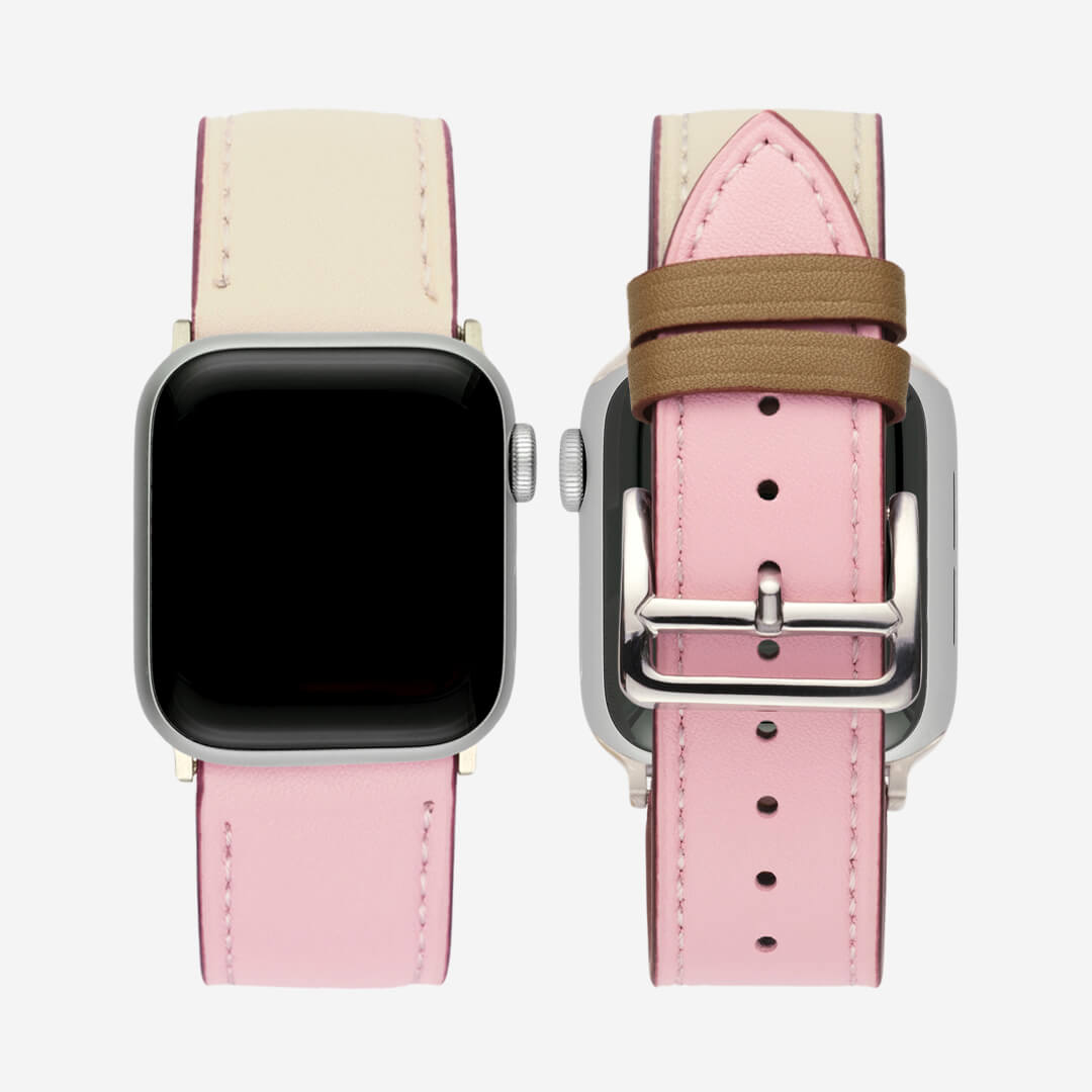 Oxford Classic Apple Watch Band - Vanilla & Strawberry