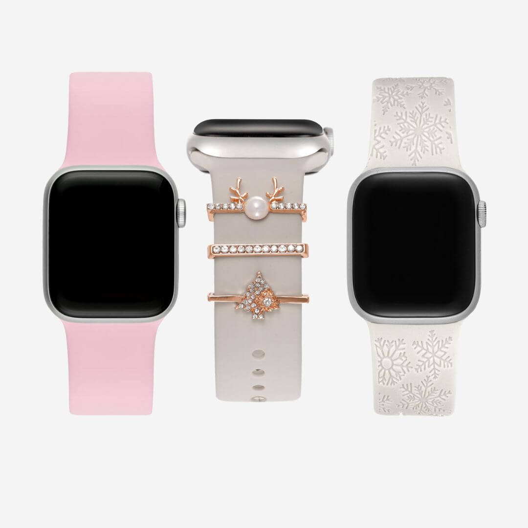Apple Watch Xmas Silicone Bundle - Rose Gold & Pink