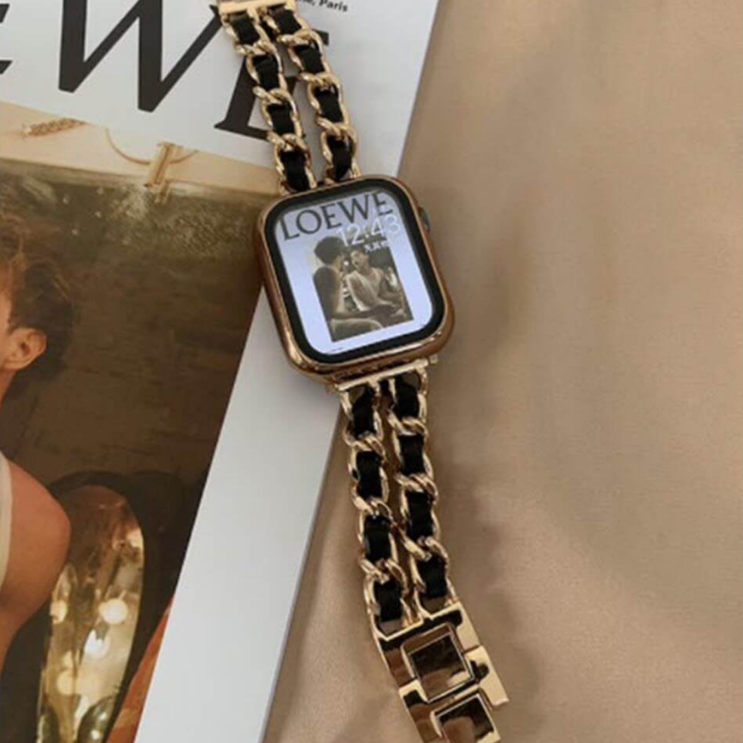 Paris Bracelet Apple Watch Band - Vintage Rose Gold / Black