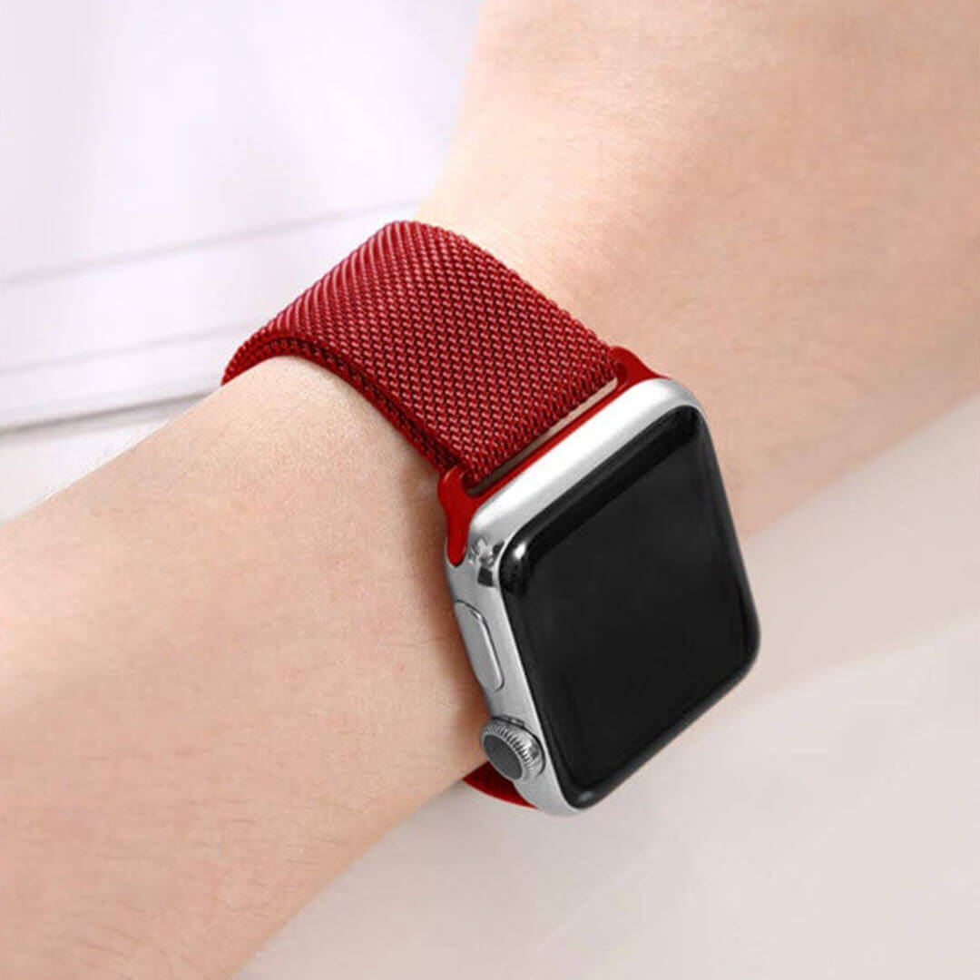 Milanese Loop Apple Watch Band - Red